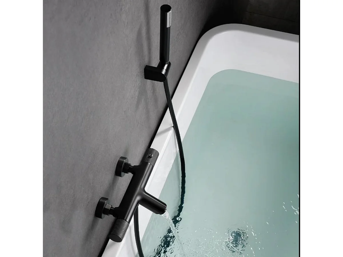 Ensemble de Douche Anti-Calcaire Noir Mat OLIMPO BDC033-5NG