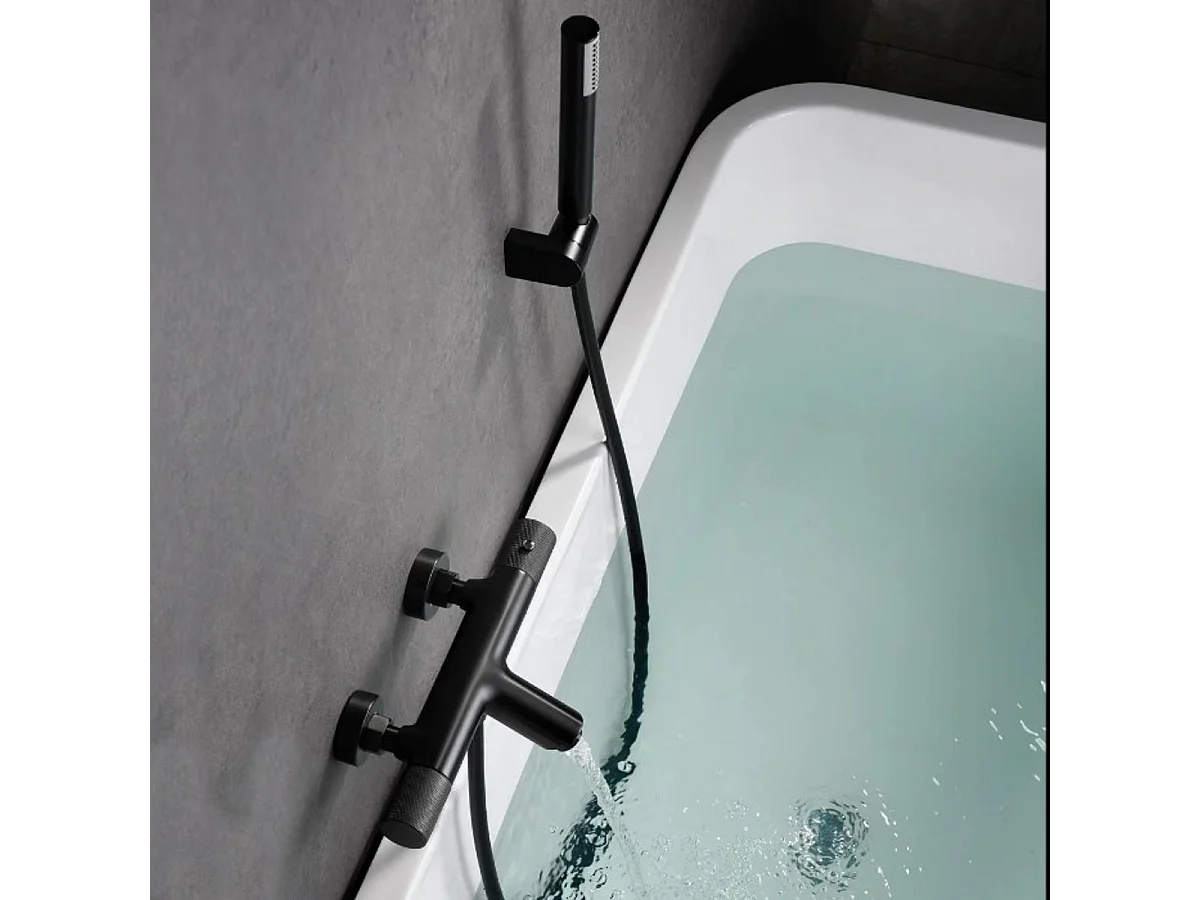 Ensemble de Douche Anti-Calcaire Noir Mat OLIMPO BDC033-5NG