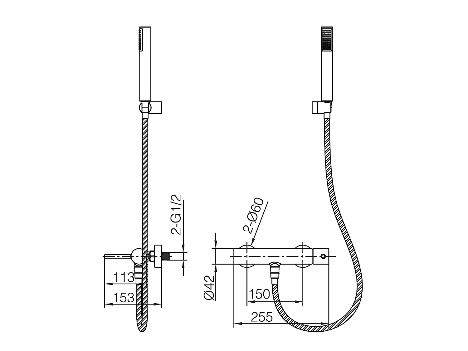 Ensemble de Douche Anti-Calcaire Nickel Brossé - IMEX MONZA BDM039-5NQ