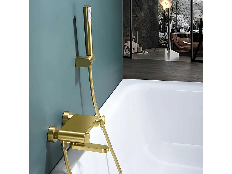 Ensemble Bain/Douche Anti-Calcaire Or Brossé OLIMPO BDC033-4OC