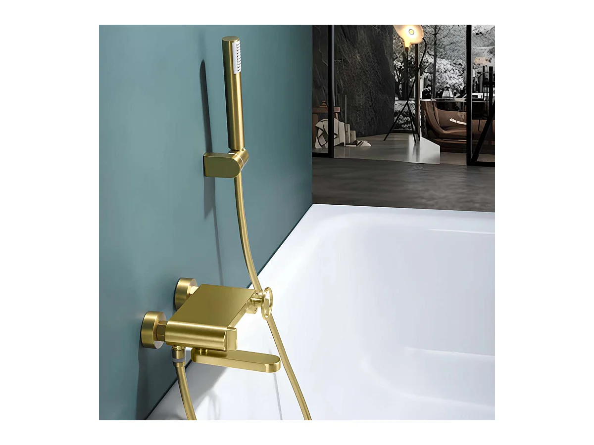 Ensemble Bain/Douche Anti-Calcaire Or Brossé OLIMPO BDC033-4OC