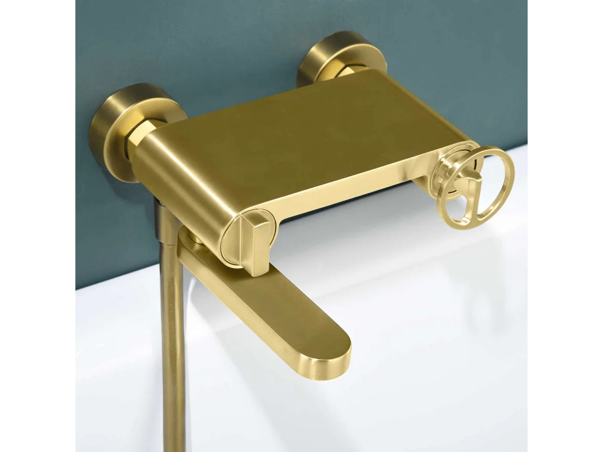 Ensemble Bain/Douche Anti-Calcaire Or Brossé OLIMPO BDC033-4OC