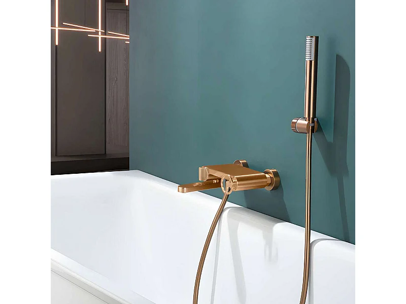 Ensemble Bain/Douche Anti-Calcaire Or Rose Cuivré OLIMPO BDC033-4ORC