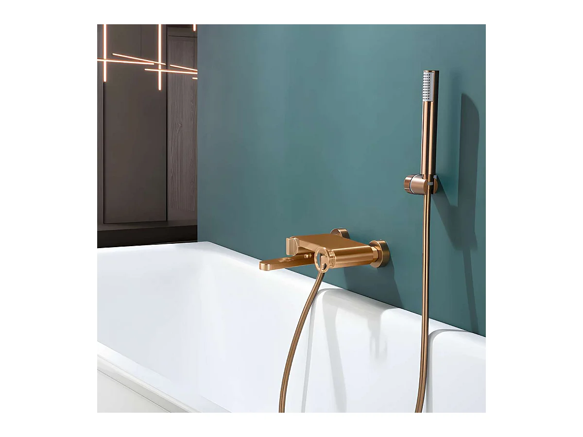 Ensemble Bain/Douche Anti-Calcaire Or Rose Cuivré OLIMPO BDC033-4ORC