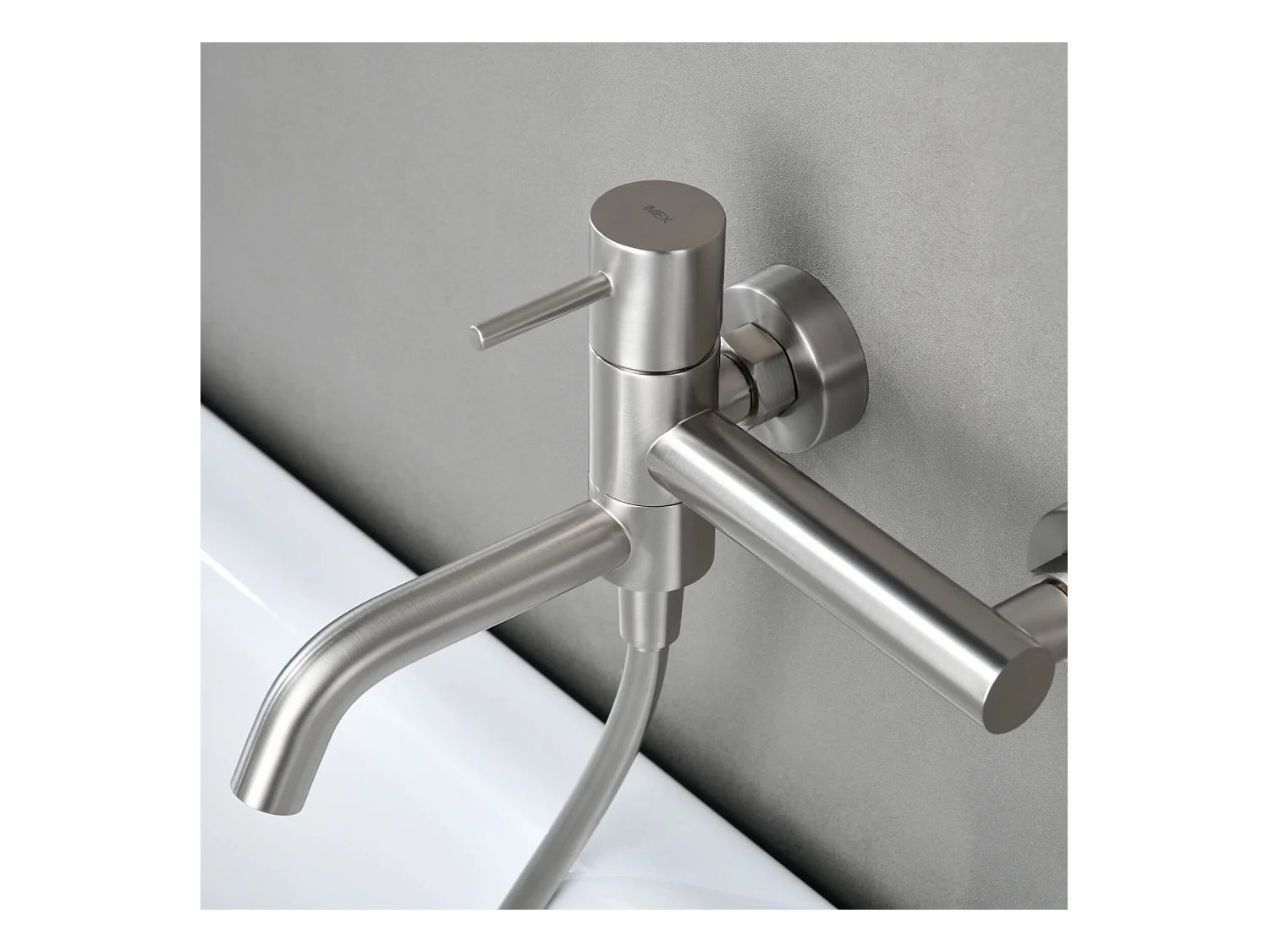 Ensemble Bain/Douche Anti-Calcaire en Niquel Brossé MONZA BDM039-4NQ