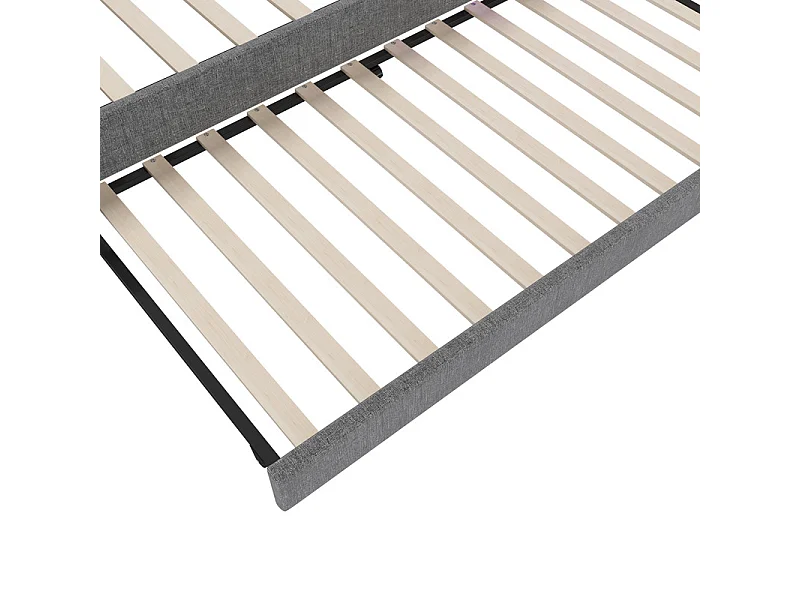 Nestbankbed 90 x 200 cm + 90 x 190 cm, Linnen, met LED en USB + type C, Grijs