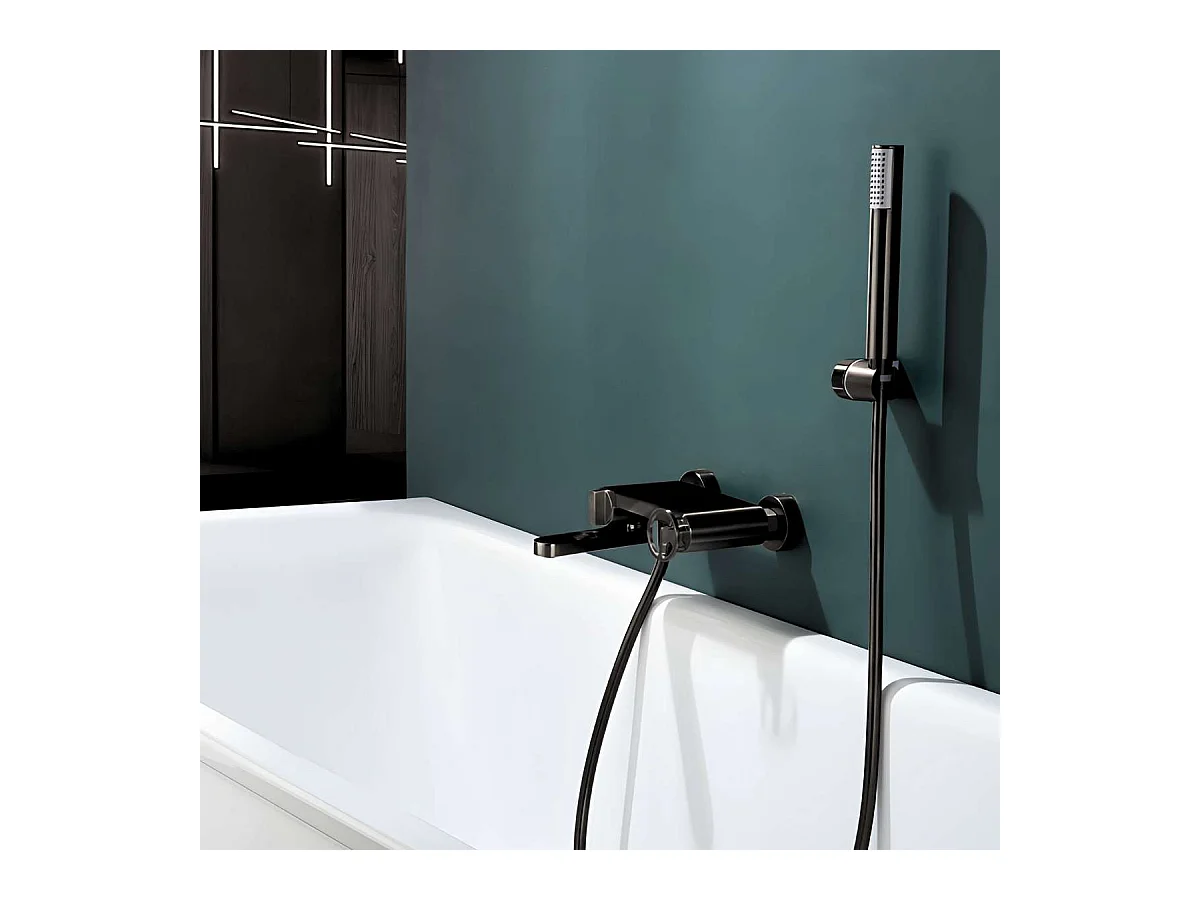 Ensemble Bain/Douche Anti-Calcaire Noir Mat OLIMPO BDC033-4NG