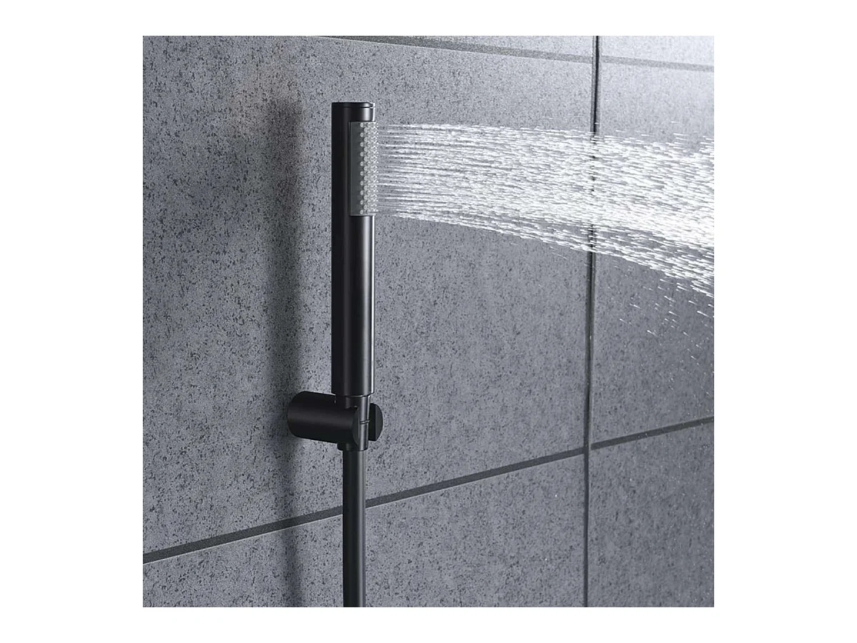 Ensemble Bain/Douche Anti-Calcaire Noir Mat OLIMPO BDC033-4NG