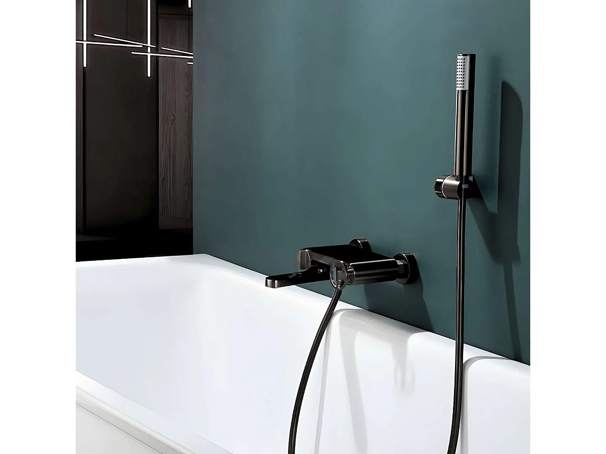 Ensemble Bain/Douche Anti-Calcaire Noir Mat OLIMPO BDC033-4NG