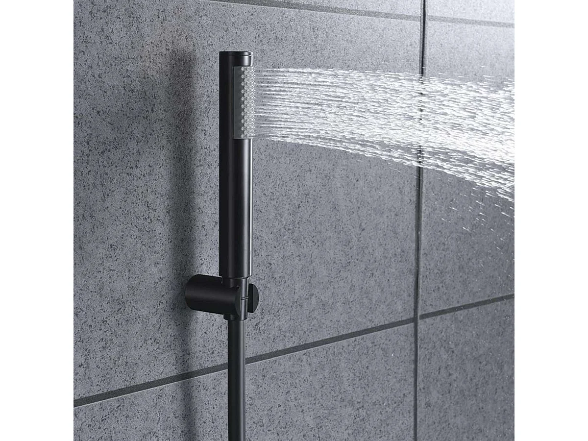 Ensemble Bain/Douche Anti-Calcaire Noir Mat OLIMPO BDC033-4NG