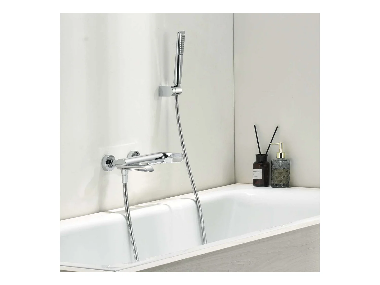 Ensemble Bain/Douche Anti-Calcaire Chrome DINAMARCA BR031-4