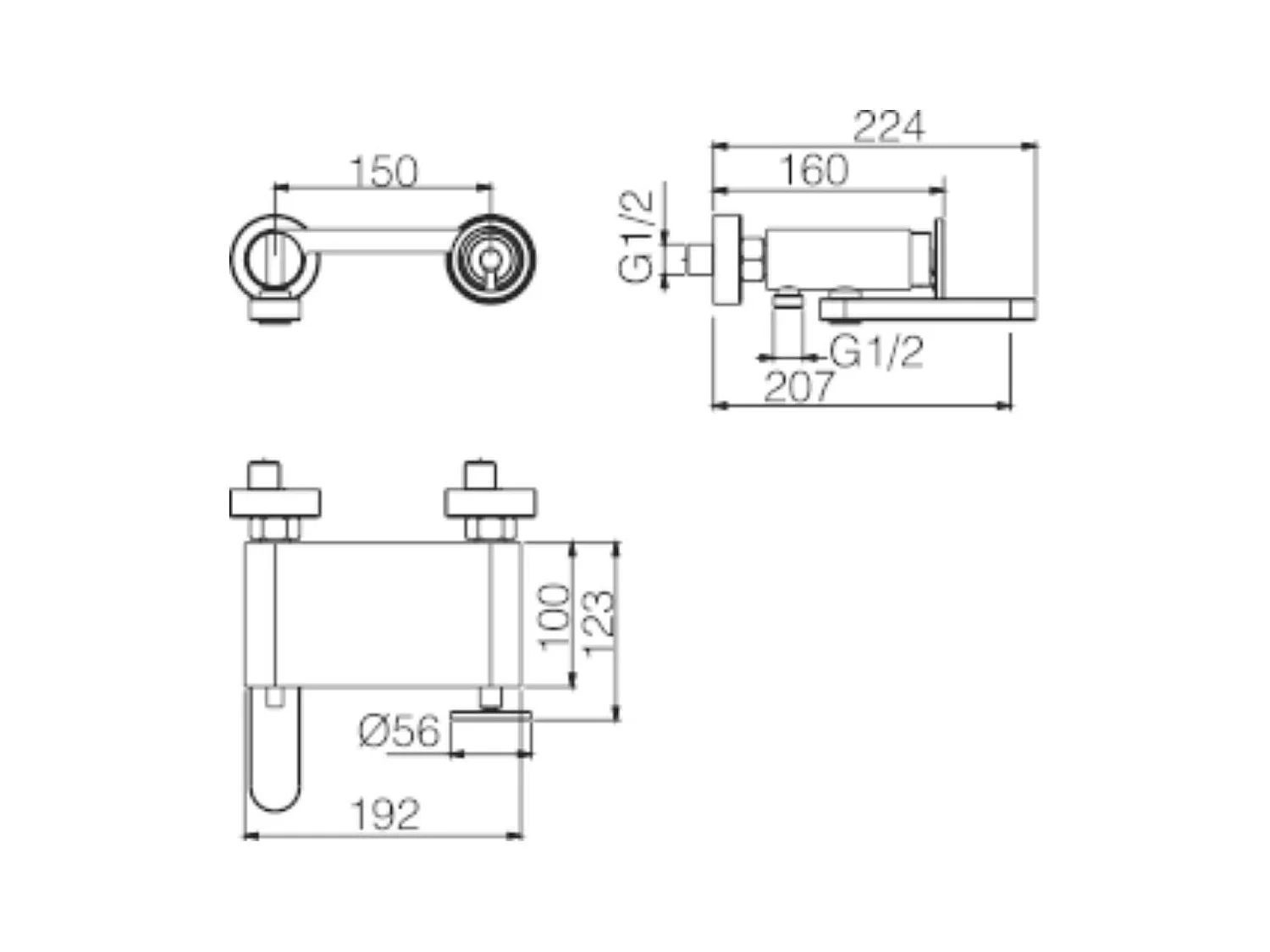 Ensemble Bain/Douche Anti-Calcaire Chrome OLIMPO BDC033-4