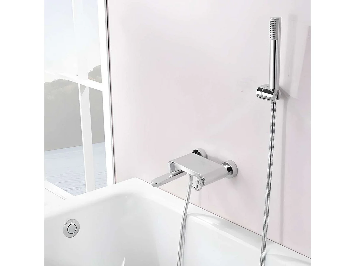 Ensemble Bain/Douche Anti-Calcaire Chrome OLIMPO BDC033-4