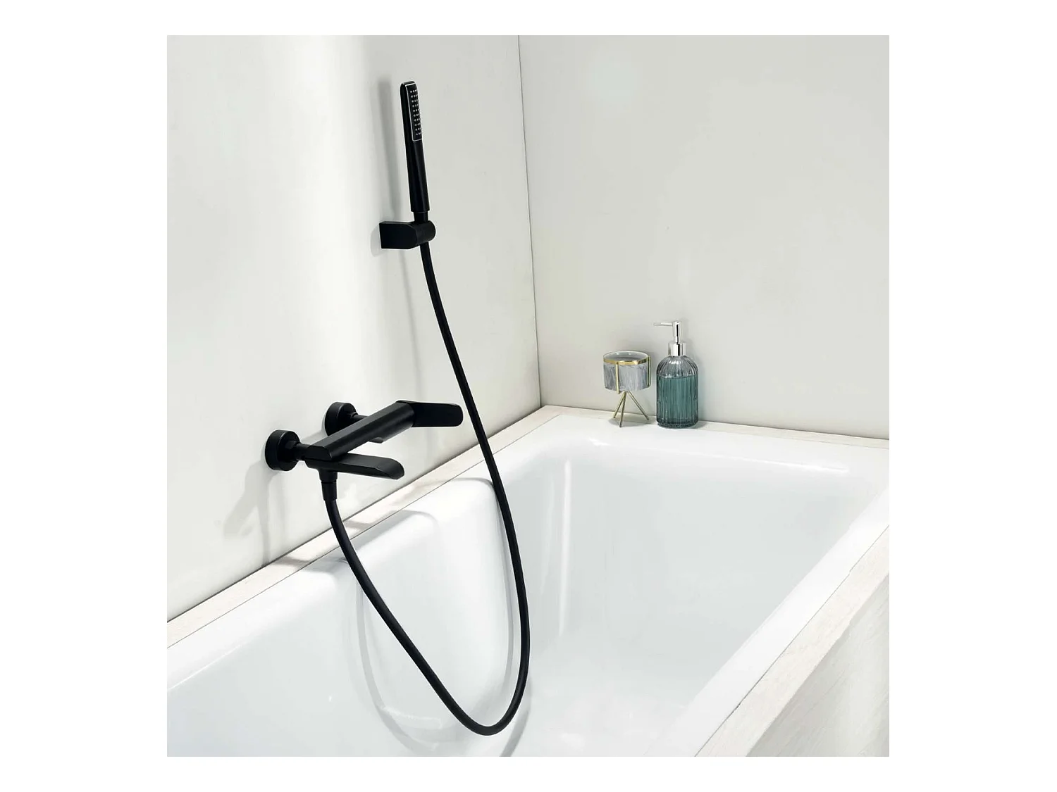 Ensemble Bain/Douche Anti-Calcaire Noir Mat DINAMARCA BR031-4NG