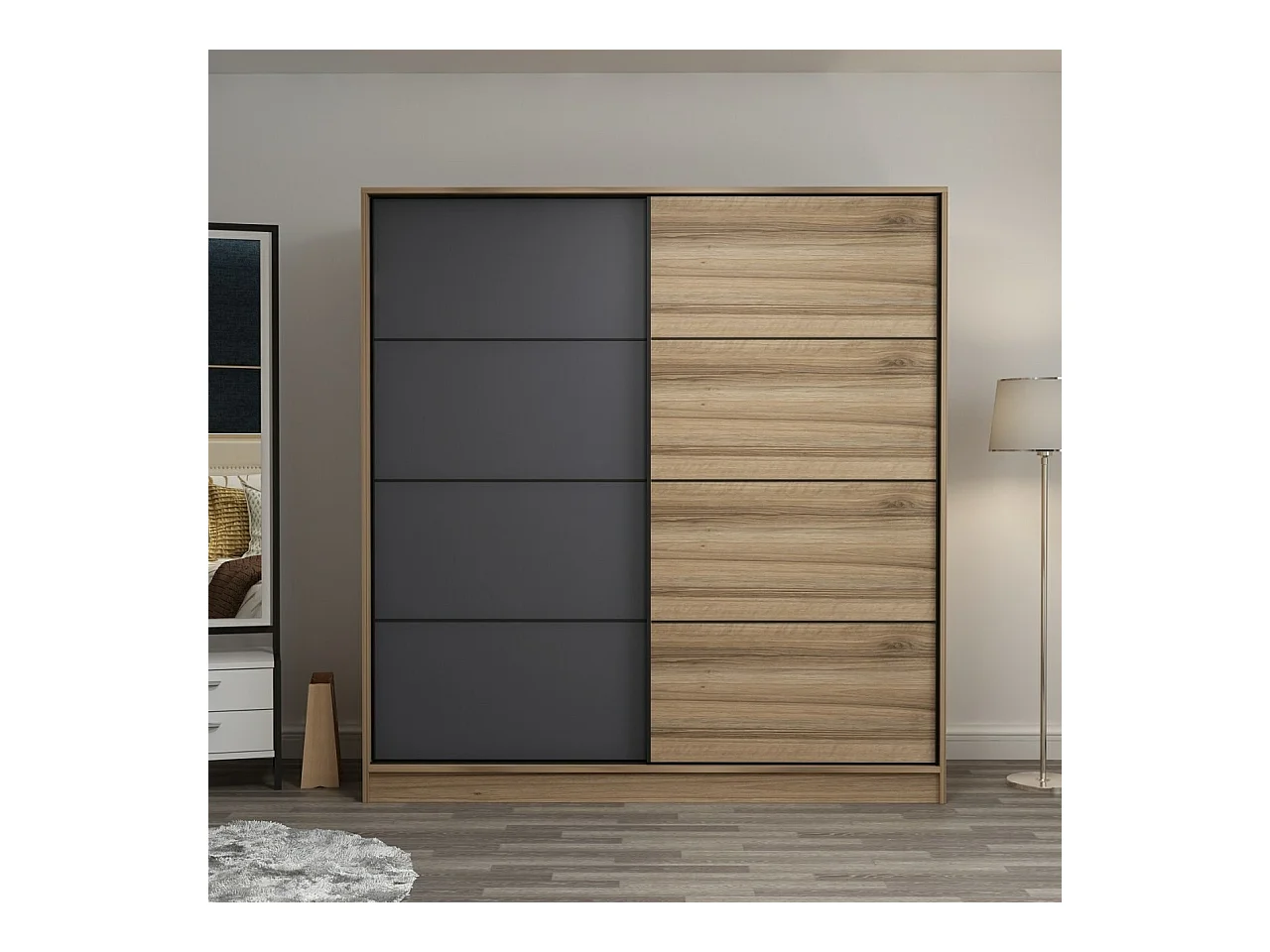 Armario Kale-3976 dore antracita 180x210x52 cm