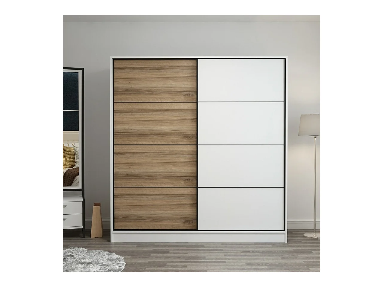 Armario Kale-3971 dore blanco 180x210x52 cm