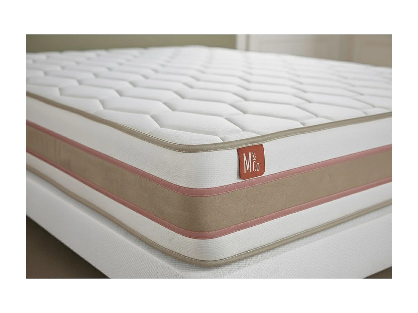 Lit Le Délicat 160 x 200 cm double Sommier en tissu Beige Brun 160x200 cm