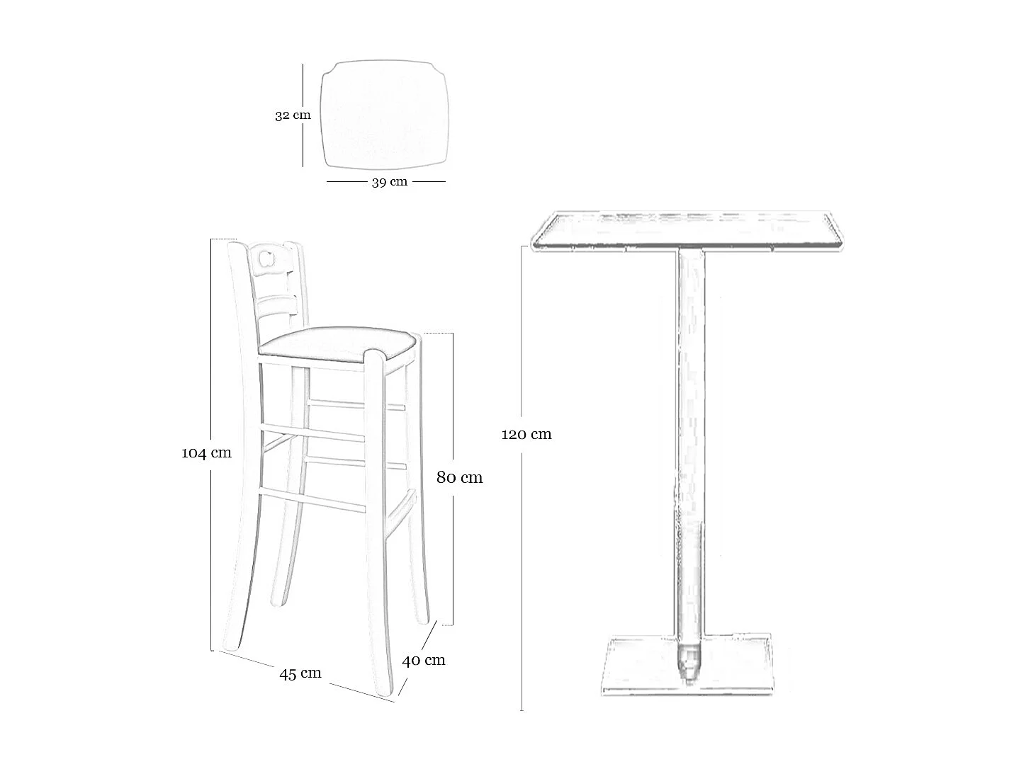 Tabouret de bar de 80 cm de haut en bois de noyer foncé avec poignée et assise en similicuir gris tourterelle