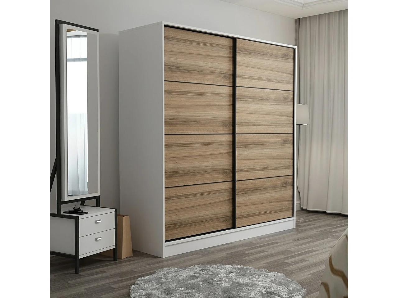 Armario Kale-3158 dore blanco 180x190x52 cm