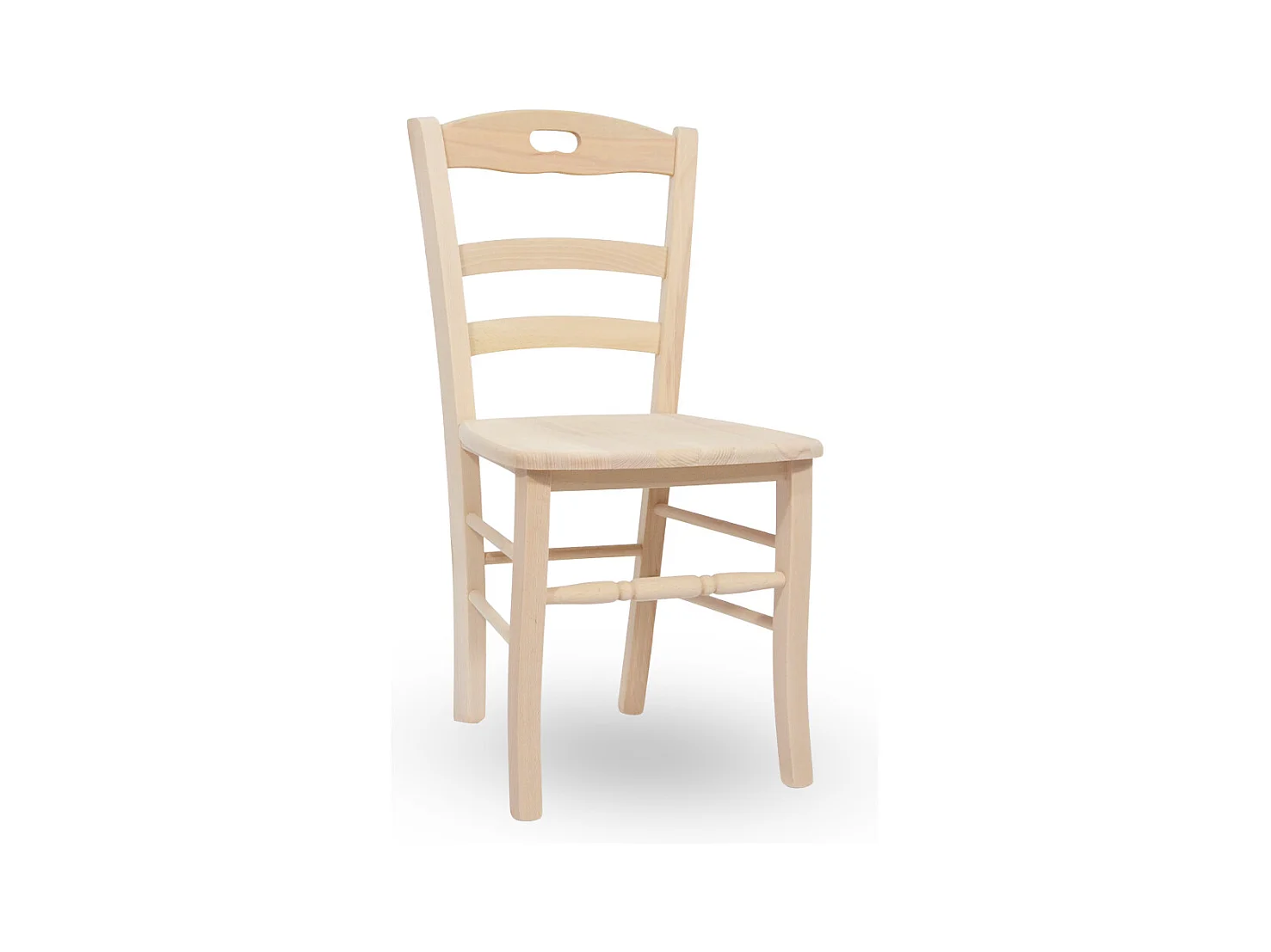 Chaise modèle Loris en bois brut à peindre avec assise en bois massif