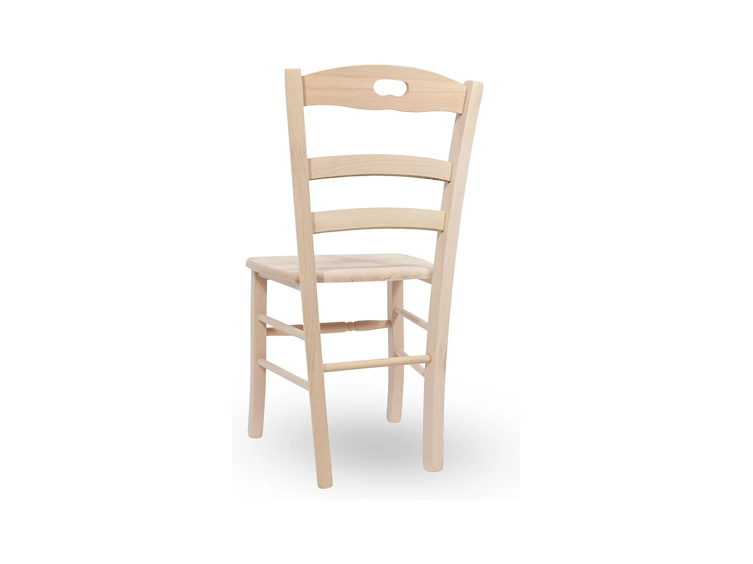 Chaise modèle Loris en bois brut à peindre avec assise en bois massif