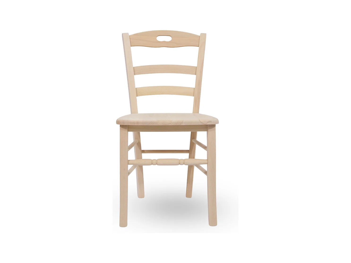 Chaise modèle Loris en bois brut à peindre avec assise en bois massif