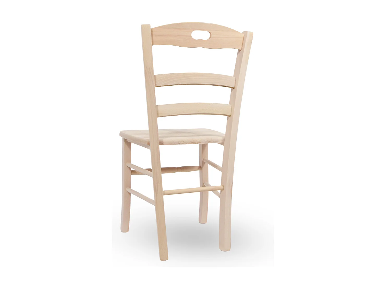 Sedia modello Loris in legno grezzo da verniciare con seduta massello