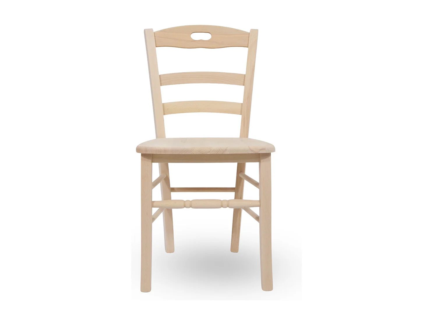 Sedia modello Loris in legno grezzo da verniciare con seduta massello