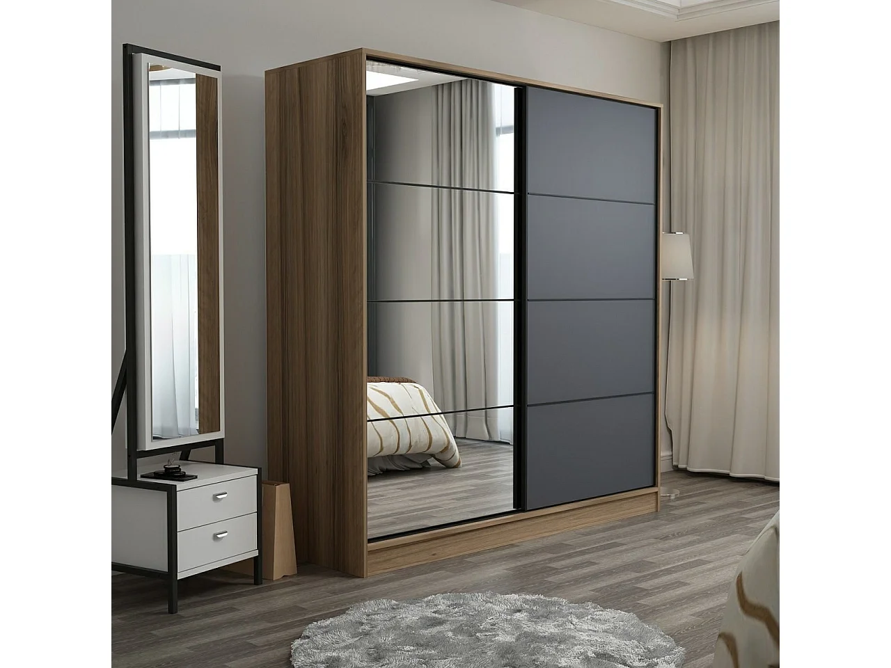 Armario Kale-3979 dore antracita 180x210x52 cm