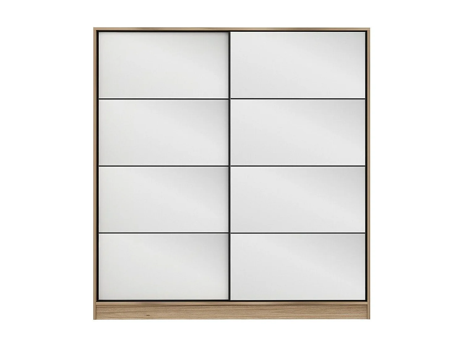 Armario Kailua T106, Roble, 210x180x60cm, Puertas de armario: Correderas