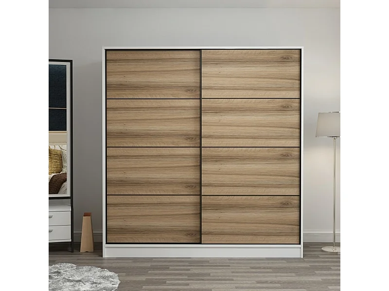 Armario Kale-3962 dore blanco 180x210x52 cm