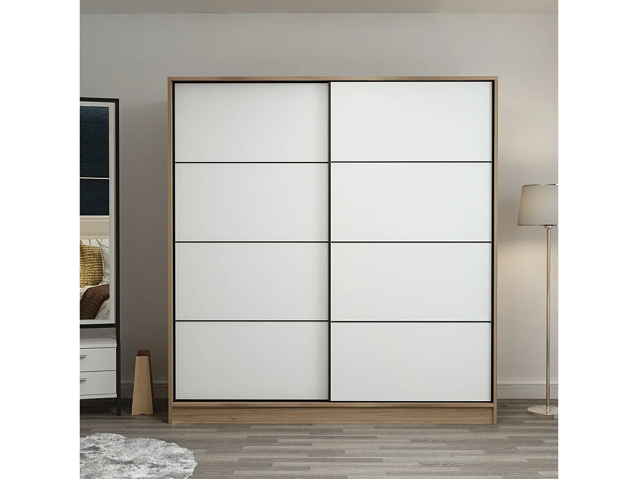 Armario Kale-3972 dore blanco 180x210x52 cm