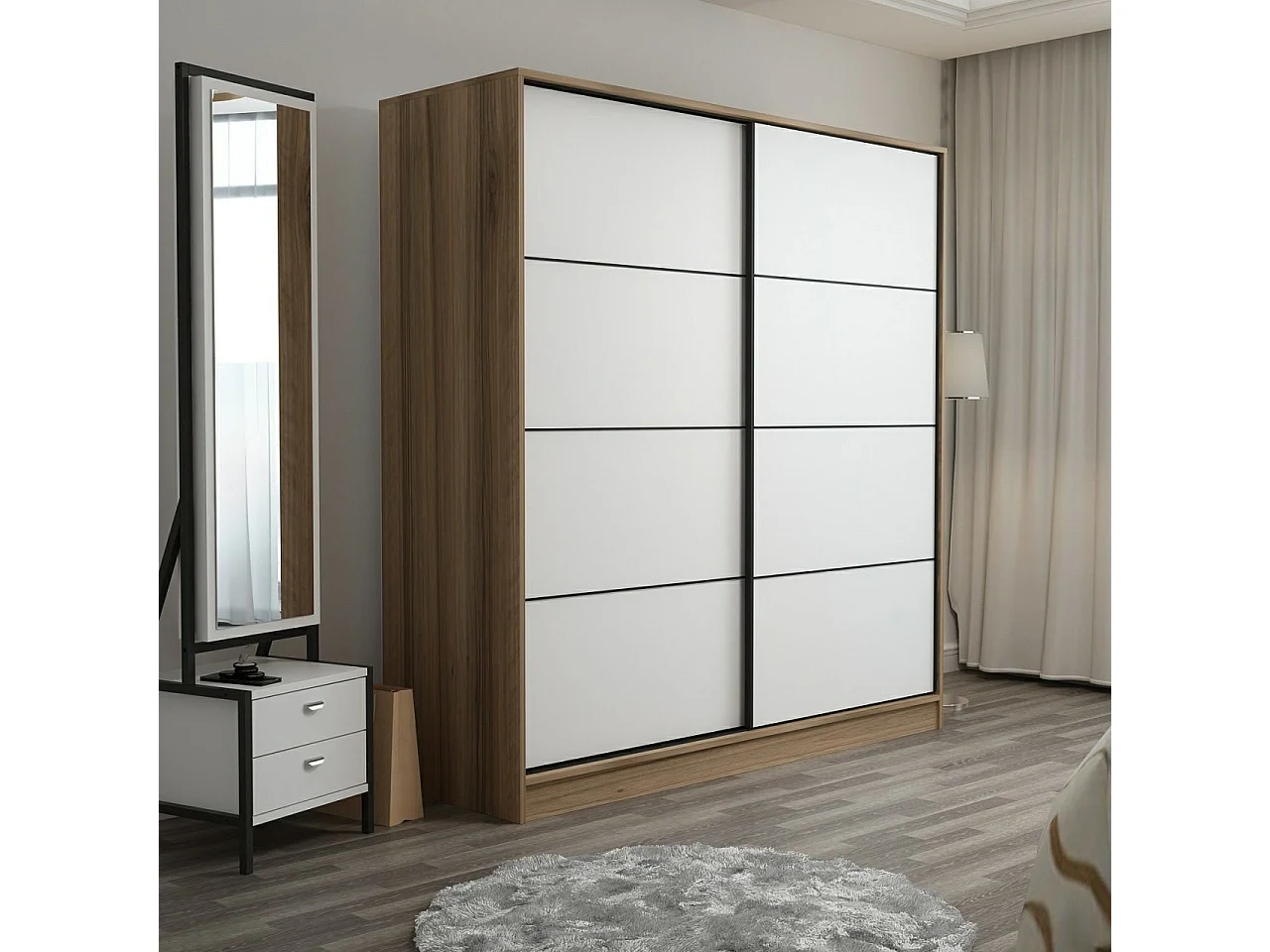 Armario Kale-3972 dore blanco 180x210x52 cm