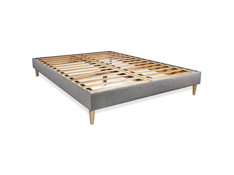 Komplettpaket Bett - Matratze 160x200 cm + Boxspringbett mit Lattenrost (im Set) + 2 Kopfkissen + Bettdecke - Trente PLUS