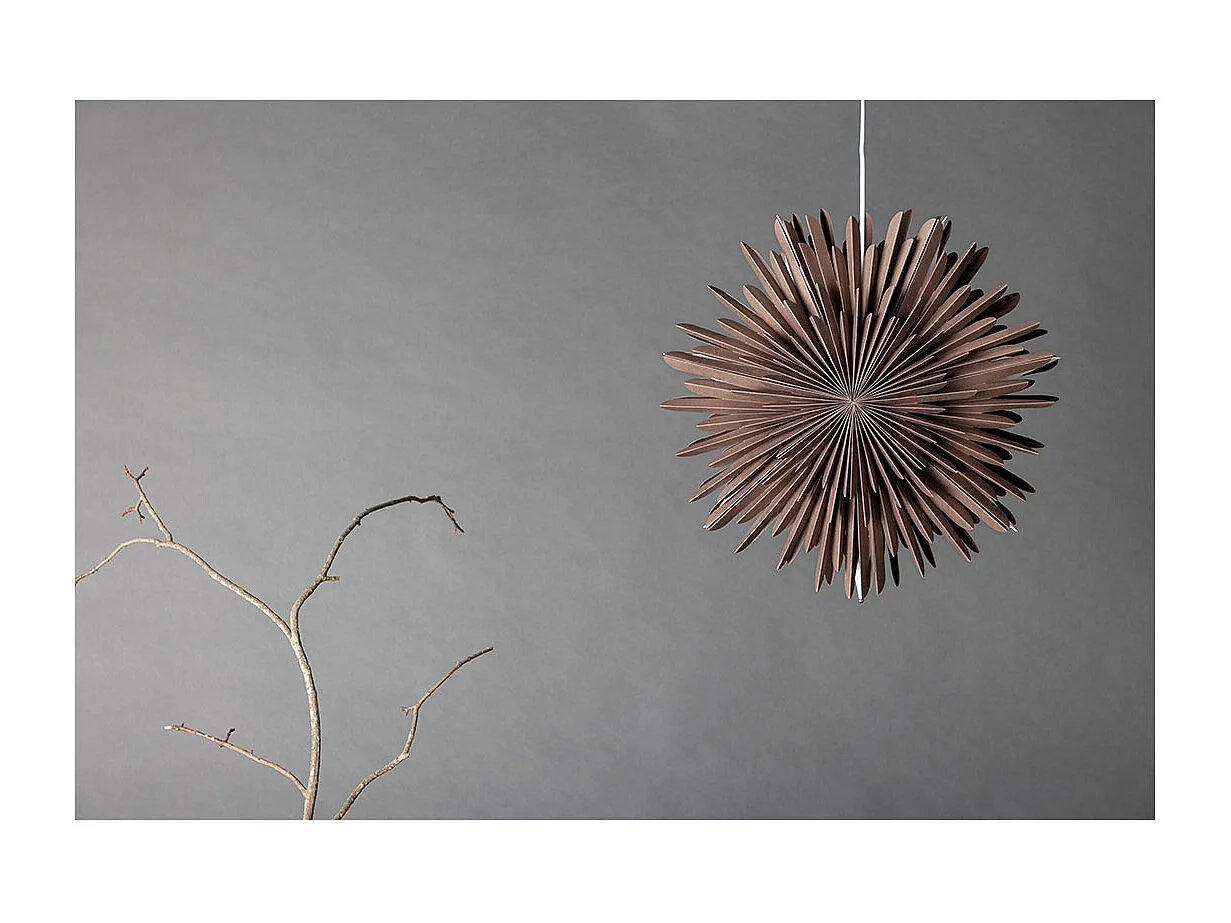 Lámpara colgante Sälen Poinsettia con papel claro Ø46cm color marrón.