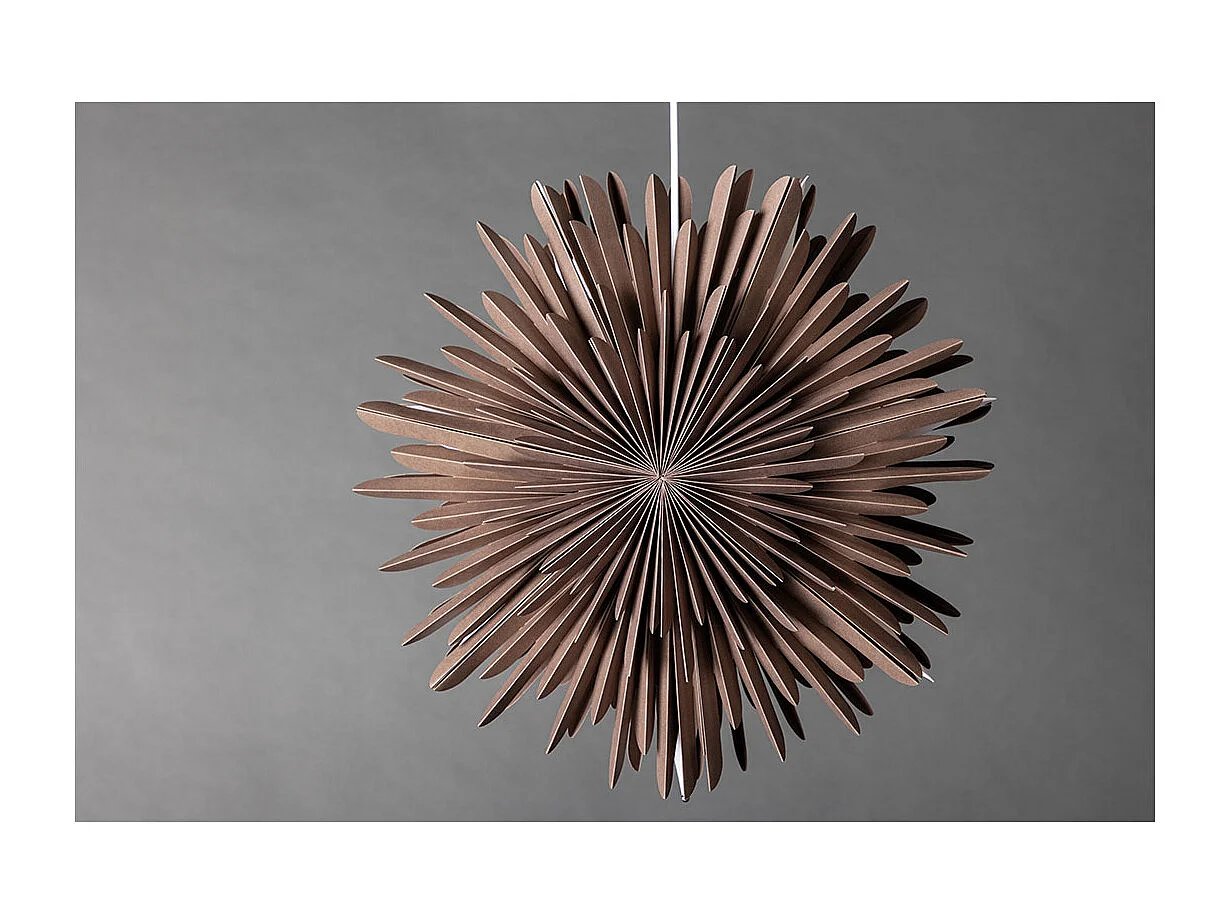 Lámpara colgante Sälen Poinsettia con papel claro Ø46cm color marrón.