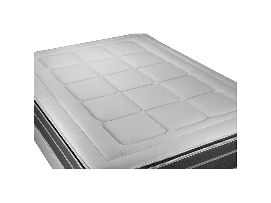 Komplettpaket Bett - Matratze 180x200 cm + Boxspringbett mit Lattenrost (im Set) + 2 Kopfkissen + Bettdecke - Trente PLUS