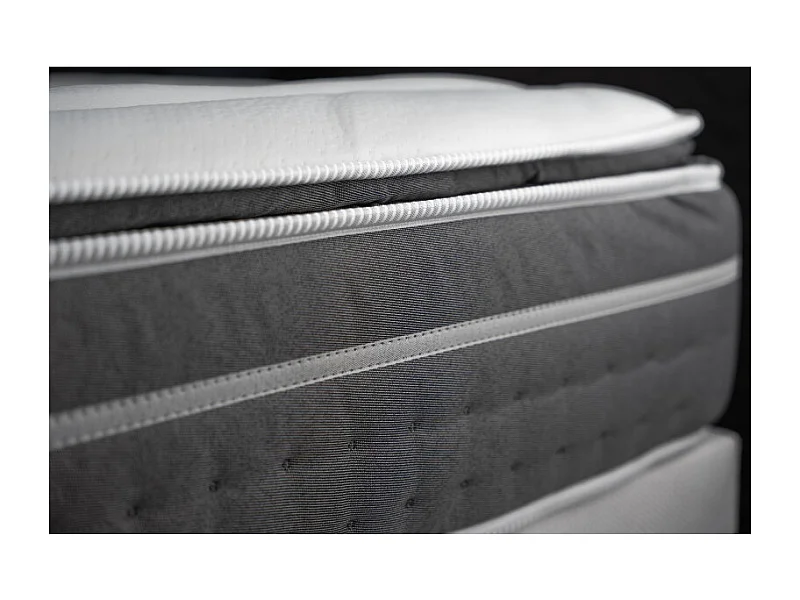 Komplettpaket Bett - Matratze 140x200 cm + Boxspringbett mit Lattenrost (im Set) + 2 Kopfkissen + Bettdecke - Trente PLUS