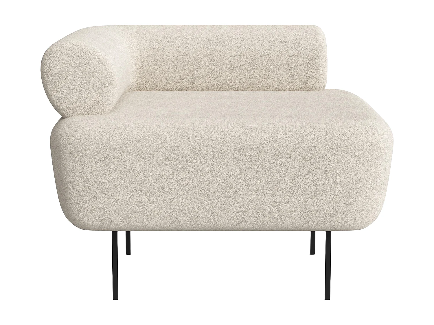 Fauteuil en tissu bouclette blanc cassé DORIGO