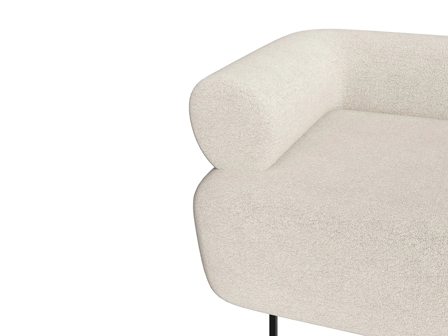 Fauteuil en tissu bouclette blanc cassé DORIGO