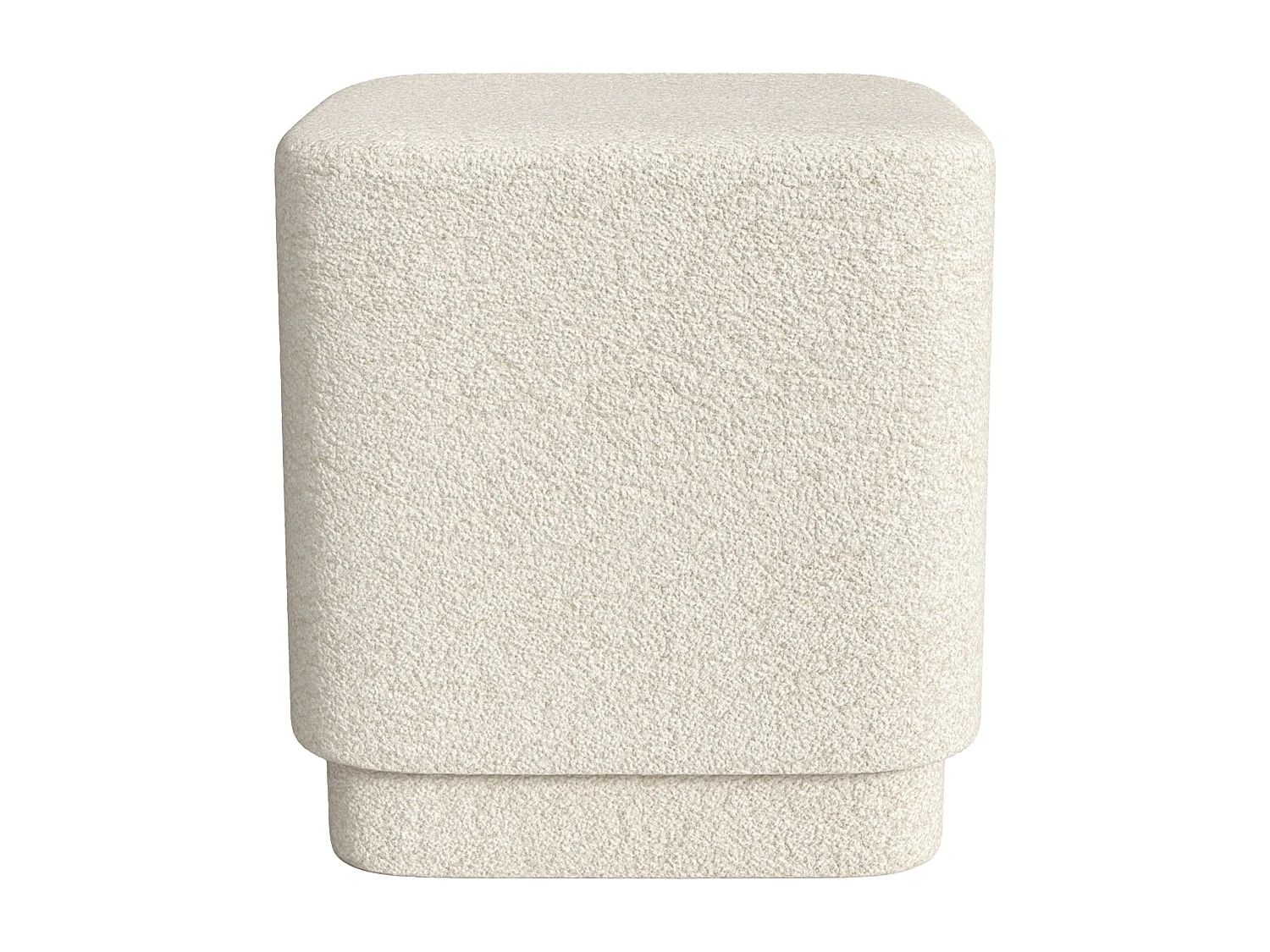 Pouf en tissu bouclette blanc cassé ELVORO
