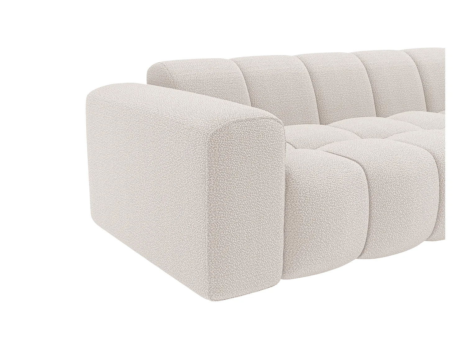 Hjørnesofa højre i beige chenille stof CALESO fra Maison Céphy