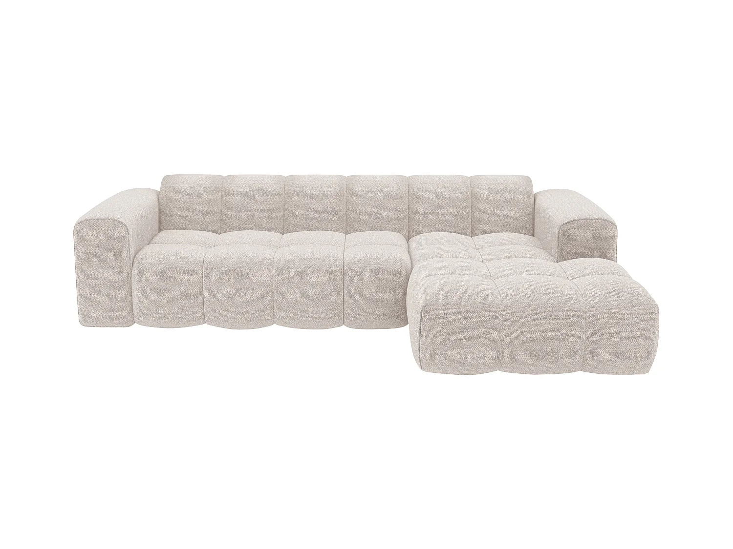Hjørnesofa højre i beige chenille stof CALESO fra Maison Céphy