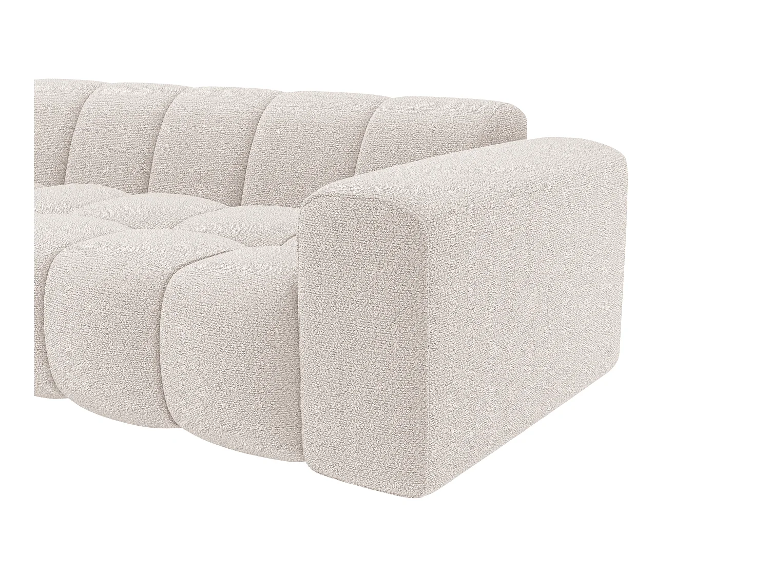 Beige chenille-stoff hjørnesofa, venstreside CALESO fra Maison Céphy