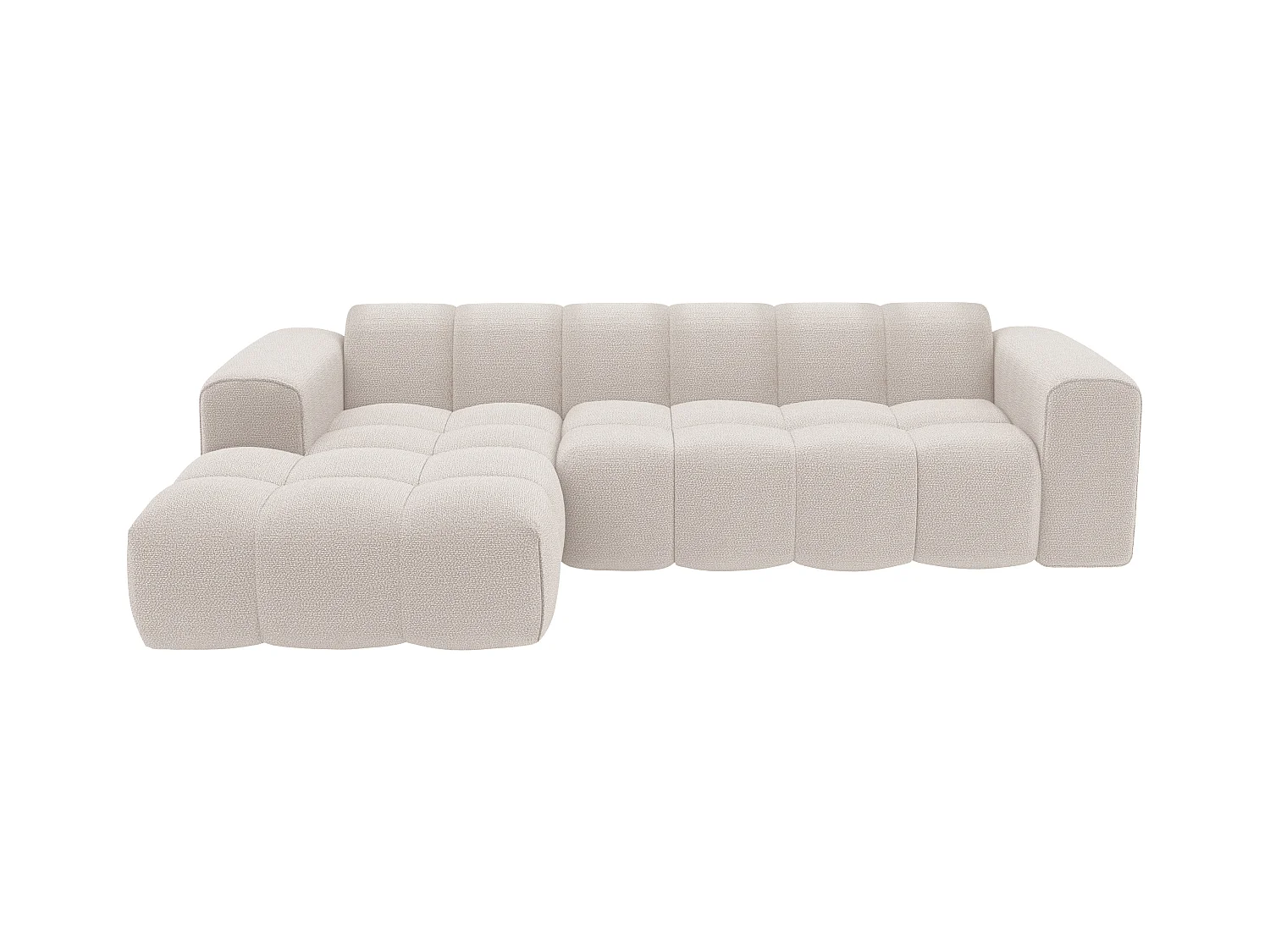 Beige chenille-stoff hjørnesofa, venstreside CALESO fra Maison Céphy