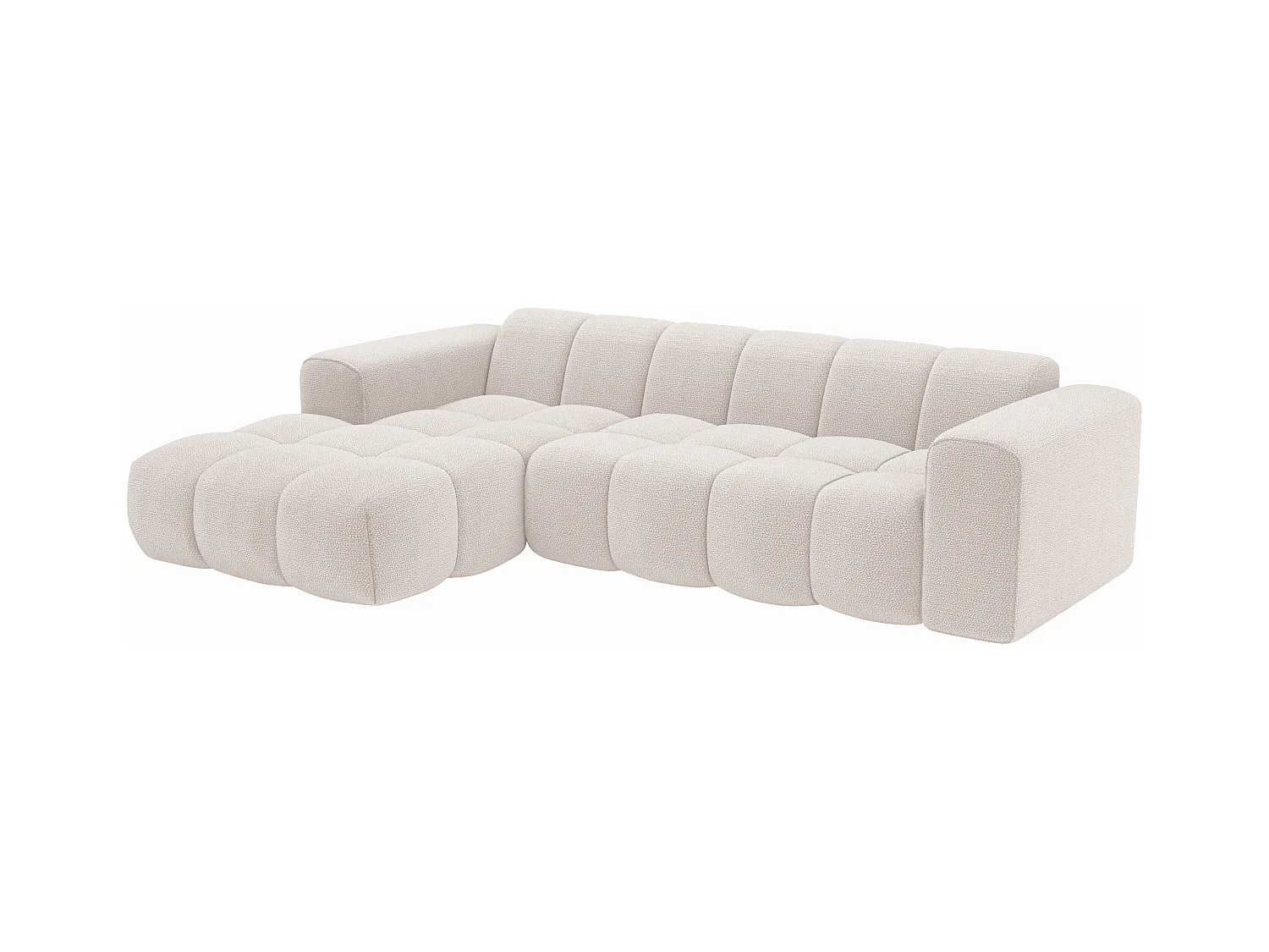 Beige chenille-stoff hjørnesofa, venstreside CALESO fra Maison Céphy