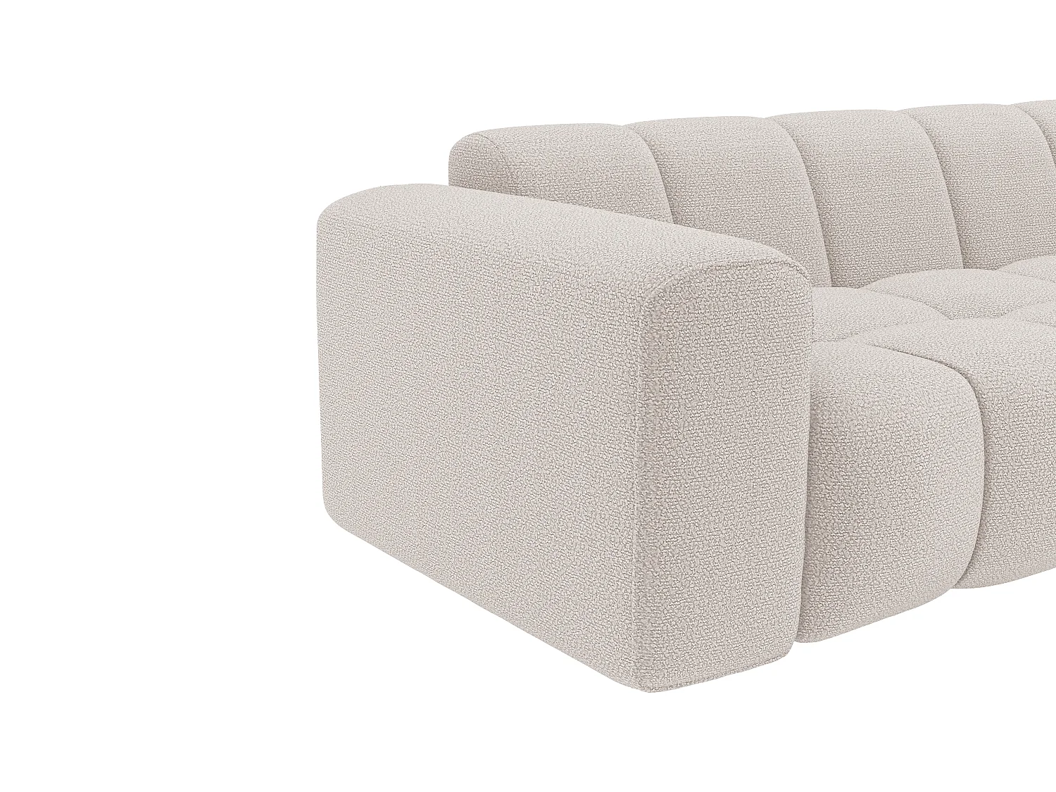 Canapé 3 places en tissu chenille beige CALESO de Maison Céphy