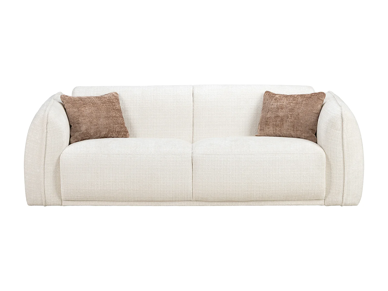 Canapé 2 places en tissu chenille beige JUNETI