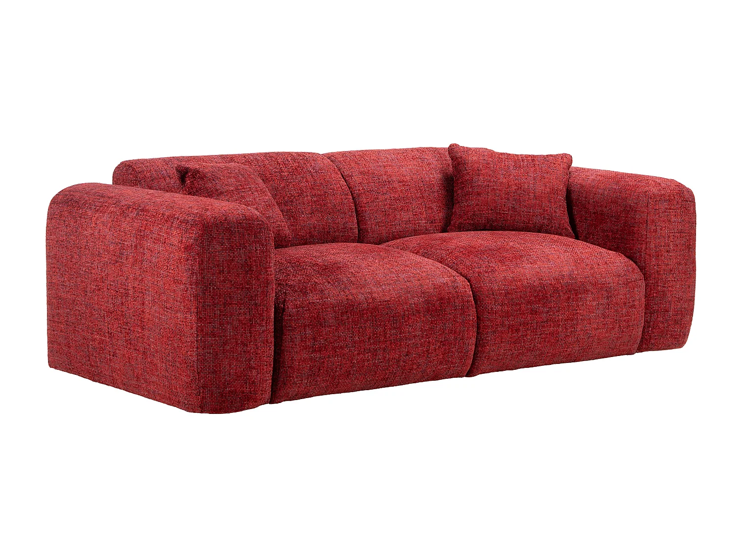 Sofá de 3 plazas en tela texturizada rojo POGNI de Maison Céphy