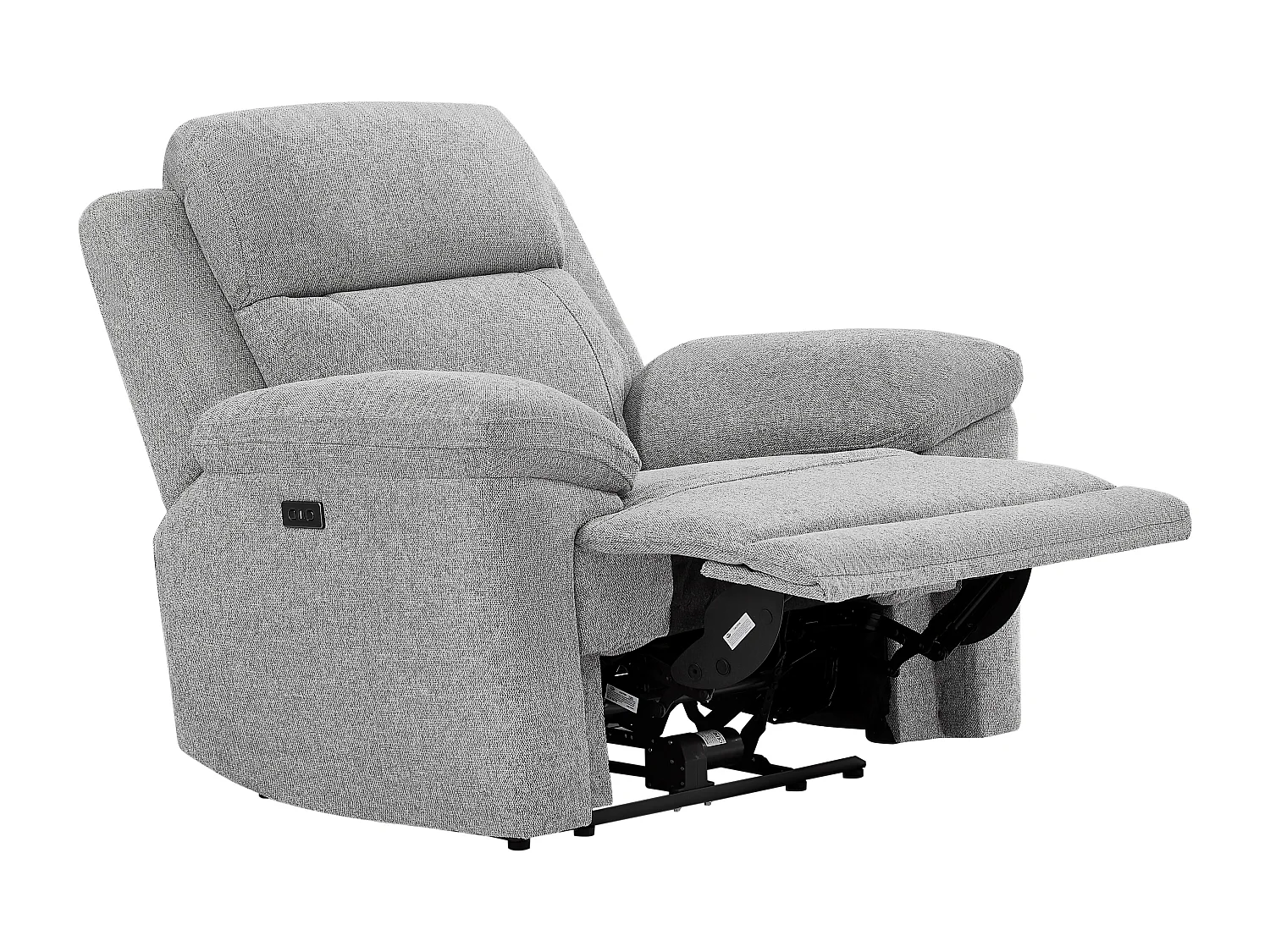 Fauteuil relax électrique en tissu chiné gris KELUNO